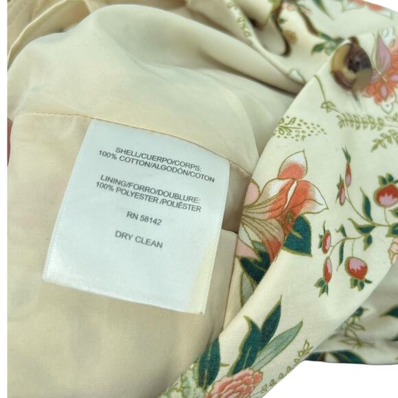 Gal Meets Glam Sophia Floral Jumpsuit Cream Green Petites Size 12P - Picture 13 of 14